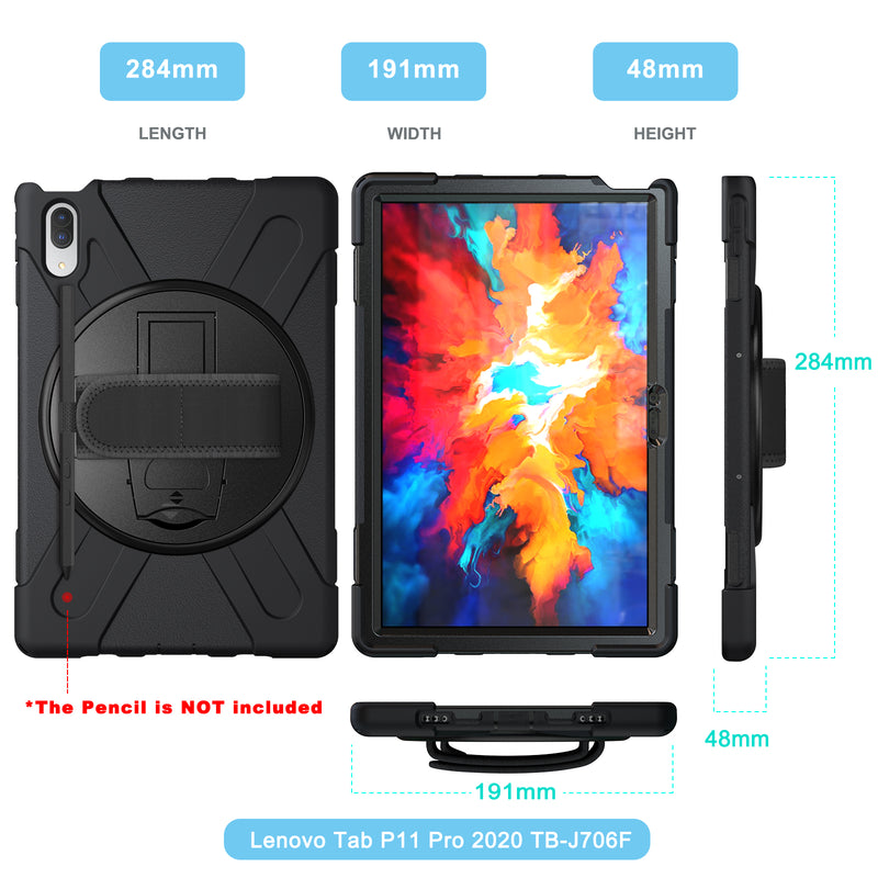 Chargez l&#39;image dans la visionneuse de la galerie, Lenovo Tab P11 11&quot; Inch Tablet (TB-J606 &amp; J616) 360 Rotation Heavy Duty Kid Friendly Handle Case - Polar Tech Australia
