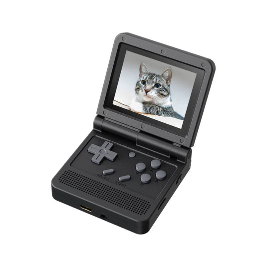 POWKIDDY V90 Flip Handheld Console Open System Game Console 16 Simulators Retro PS1 Kids Gift 3D Game