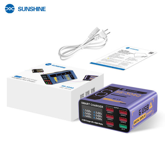 [SS-304Q] SUNSHINE 6-Port USB Fast Charger with Digital Display