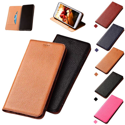 [With Card Slot] Asus Zenfone 10 - Full Cover Shockproof Flip Genuine Leather Series Soft Case