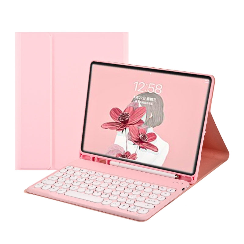 Cargue la imagen en el visor de la galería, [Detachable Keyboard][Round Keycaps] Samsung Galaxy Tab A9 Plus 11’’ 2023 (X210/X215/X216B) - Smart Wireless Trackpad Keyboard Flip Case With Pen Slot
