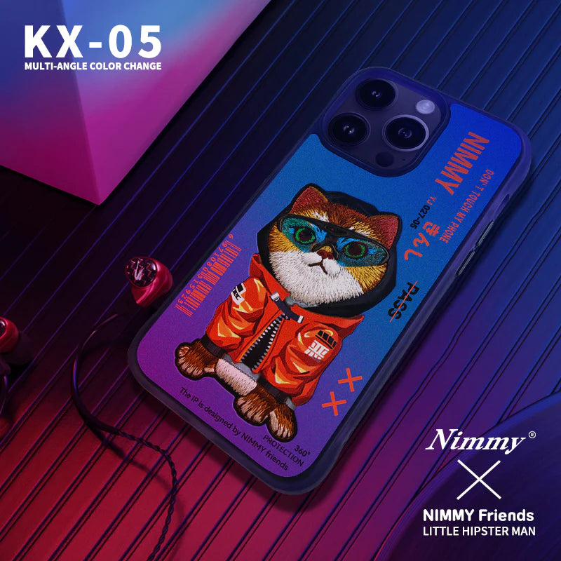 Chargez l&#39;image dans la visionneuse de la galerie, Nimmy Pet Animal Series iPhone 13/14/15/Pro/Max Embroidery 3D Cute Cool Case - Polar Tech Australia
