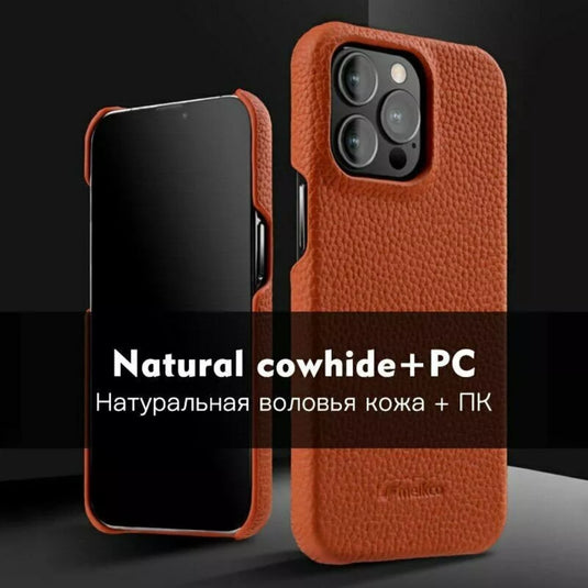 Apple iPhone 13/mini/Pro/Max - Melkco Business Drop Proof Cowhide + PC Genuine Leather Series Case