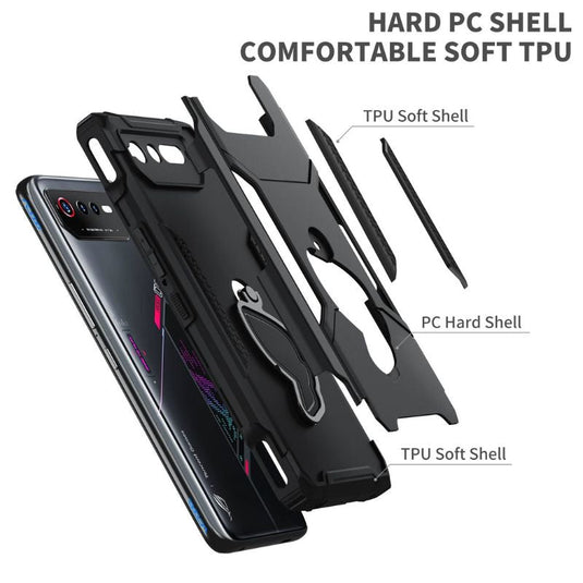 [Built-in Stand] ASUS Rog Phone 7 &  7 Ultimate - 360° Rotating Kickstand Heavy Duty Series Military Grade Case