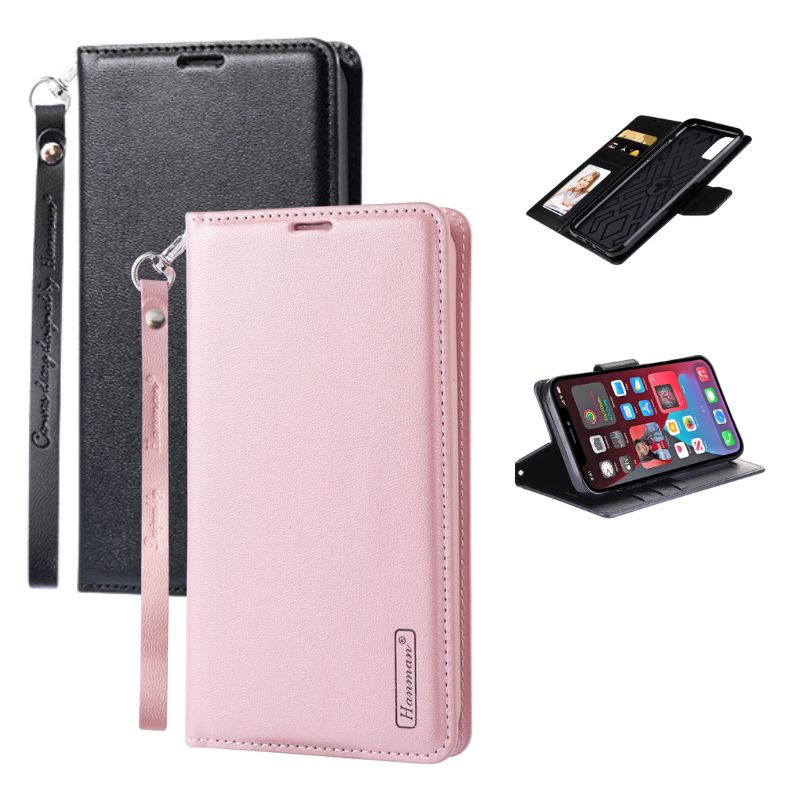 Load image into Gallery viewer, [With Card Slot] ASUS Zenfone 9 - Hanman Premium Quality Leather Flip Wallet Series Soft Case With lanyard
