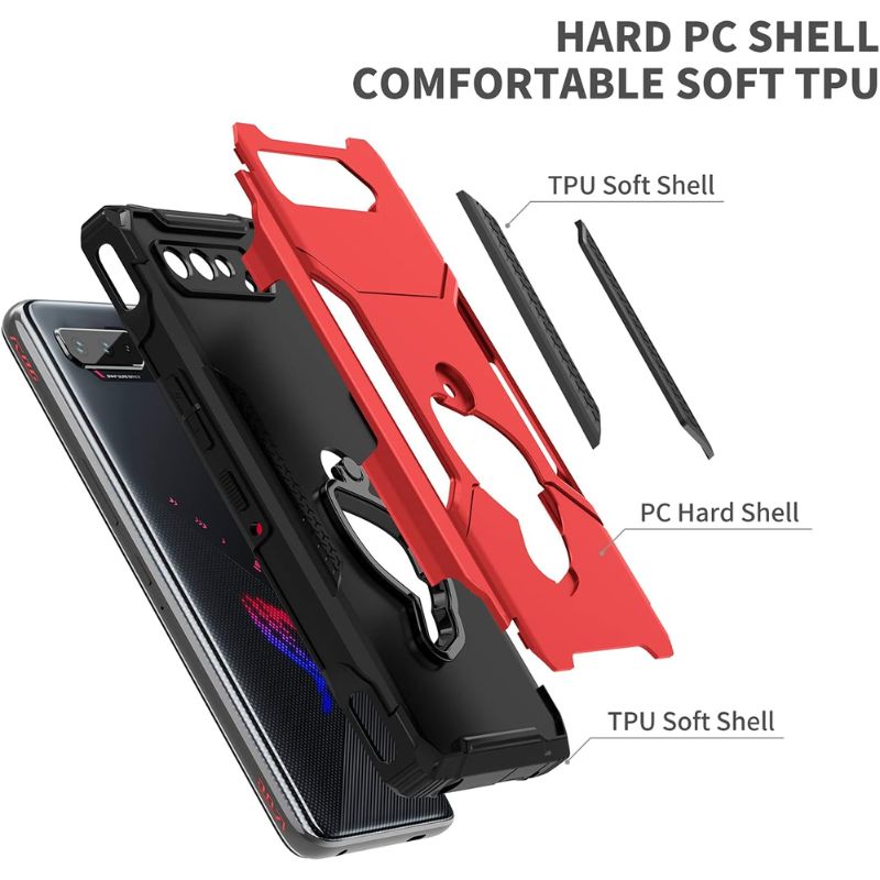 Chargez l&#39;image dans la visionneuse de la galerie, [Built-in Stand] ASUS Rog Phone 5 &amp; Pro &amp; 5s &amp; 5s Pro &amp; 5 Ultimate - 360° Rotating Kickstand Heavy Duty Series Military Grade Case
