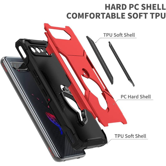 [Built-in Stand] ASUS Rog Phone 5 & Pro & 5s & 5s Pro & 5 Ultimate - 360° Rotating Kickstand Heavy Duty Series Military Grade Case