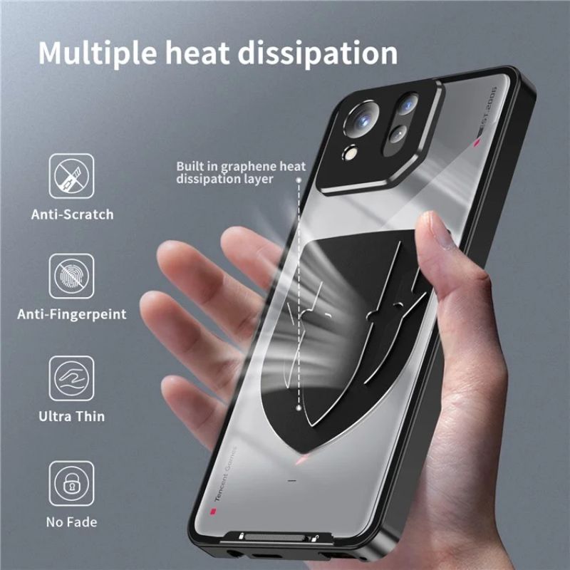 Chargez l&#39;image dans la visionneuse de la galerie, ASUS Rog Phone 8 &amp; 8 Pro - Transparent Cooling Phone Essentials Series Case With Metal Lens Cover
