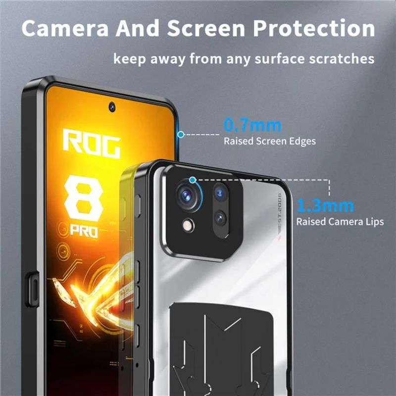 Chargez l&#39;image dans la visionneuse de la galerie, ASUS Rog Phone 8 &amp; 8 Pro - Transparent Cooling Phone Essentials Series Case With Metal Lens Cover
