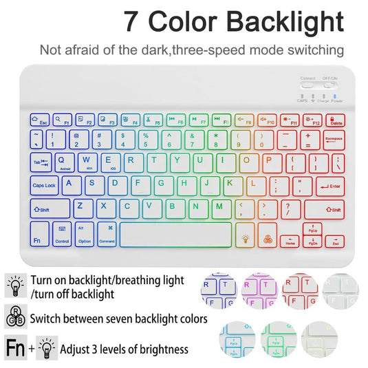 [Detachable Keyboard][With RGB Backlit][Square Keycaps] Samsung Galaxy Tab S9 & S9 FE 11" - Smart Wireless Trackpad Keyboard Flip Case With Pen Slot