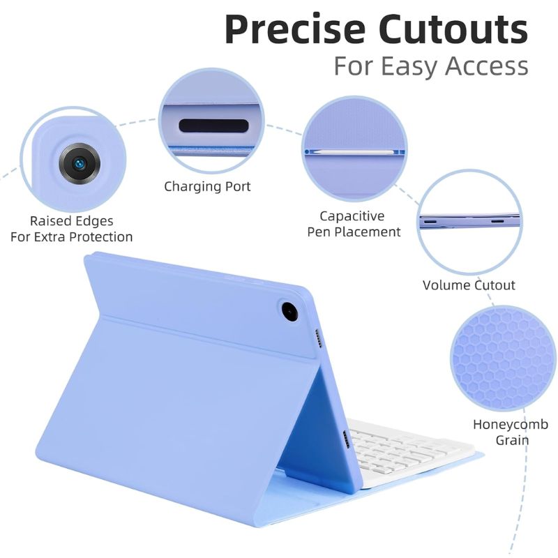 Chargez l&#39;image dans la visionneuse de la galerie, [Detachable Keyboard][With RGB Backlit][Square Keycaps] Samsung Galaxy Tab A7 10.4&quot; 2020 (T500/T505) - Smart Wireless Trackpad Keyboard Flip Case With Pen Slot
