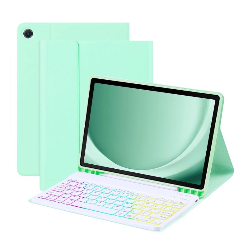 Cargue la imagen en el visor de la galería, [Detachable Keyboard][With RGB Backlit][Square Keycaps] Samsung Galaxy Tab A8 2021 10.5&quot; (X200/X205) - Smart Wireless Trackpad Keyboard Flip Case With Pen Slot
