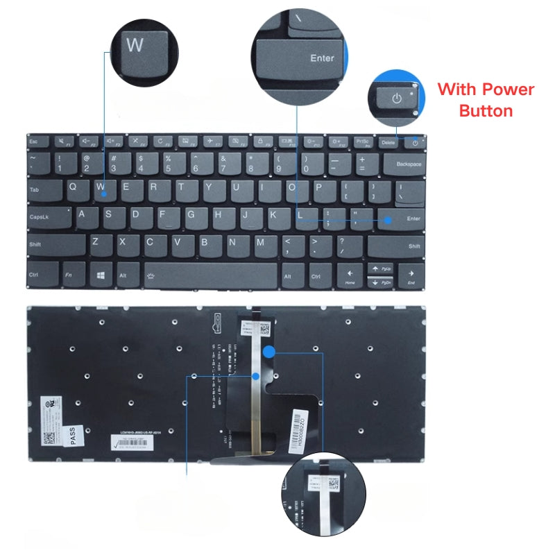 Cargue la imagen en el visor de la galería, Lenovo Yoga 520-14IKB IdeaPad FLEX5-1470 - Keyboard With Back Light US Layout Replacement Parts
