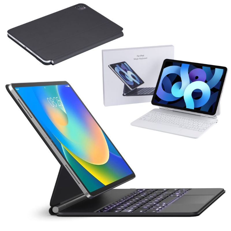 Cargue la imagen en el visor de la galería, [Magic Keybord] Apple iPad Pro 11&quot; (1st/2nd/3rd/4th Gen 2018/2020/2021/2022) ipad Air 10.9&quot; 4/5th Gen (2020/2022) iPad Air 11&#39;&#39; 6th Gen (2024) - Precision Multi-Touch Trackpad Magnetic Smart Wireless Keyboard Case With Backlit Keys
