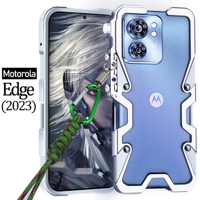 [With Lanyard] Motorola Moto Edge 2023 - Metal Phone Border Mechanics Series Case