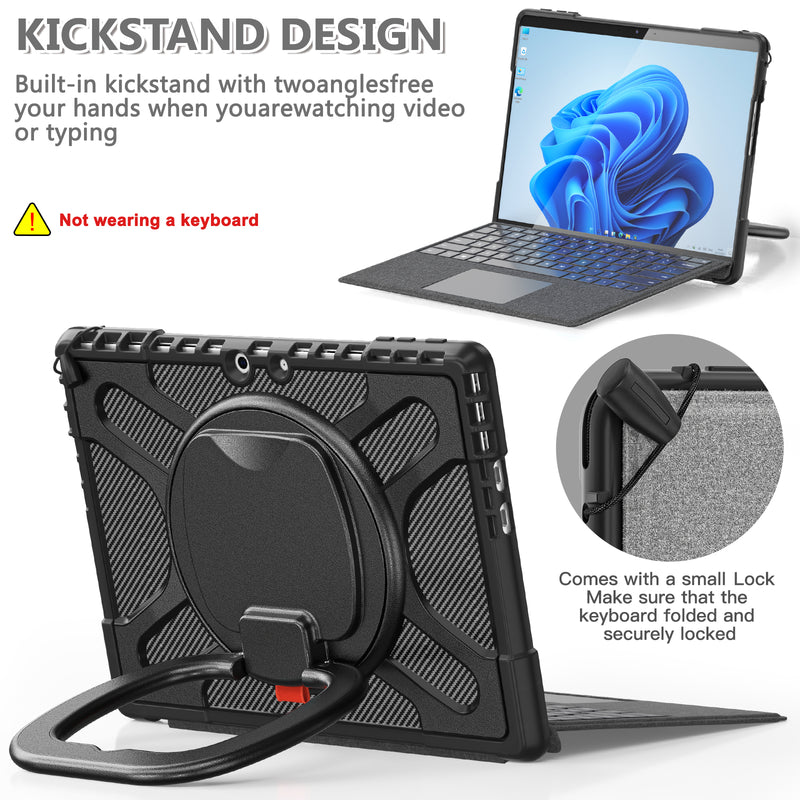 Cargue la imagen en el visor de la galería, Microsoft Surface Pro 8 (1983) - 360 Degree Rotate Shockproof Heavy Duty Tough Stand Case Cover With Pen Holder - Polar Tech Australia
