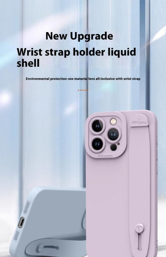 [Wrist Strap Bracket] Apple iPhone 12/Pro/Max - Washable Liquid Silicone Protective Case