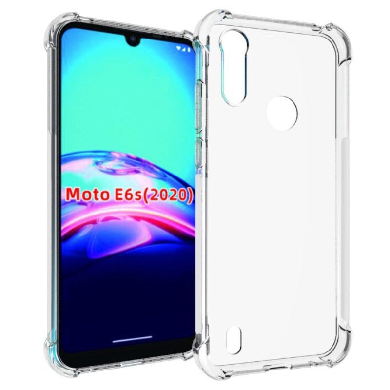 Load image into Gallery viewer, Motorola Moto E6s 2020 - AirPillow Cushion Transparent Soft Clear TPU Four Corners Protective Case With 2PC 9HD Tempered Glass Screen Protector
