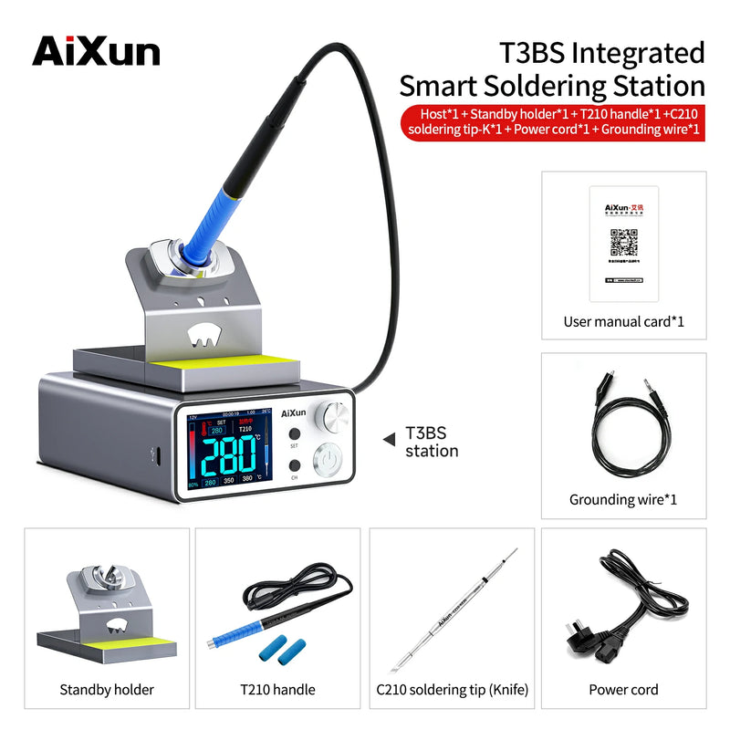 Load image into Gallery viewer, AiXun T3BS 75W Integrated Soldering Station – Precision Electronics Repair
