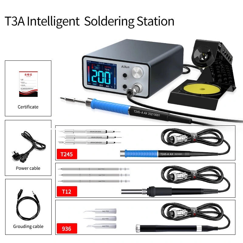 Load image into Gallery viewer, AiXun T3A 200W Temperature Controlled Quick Soldering Station – Precision, Speed, and Efficiency
