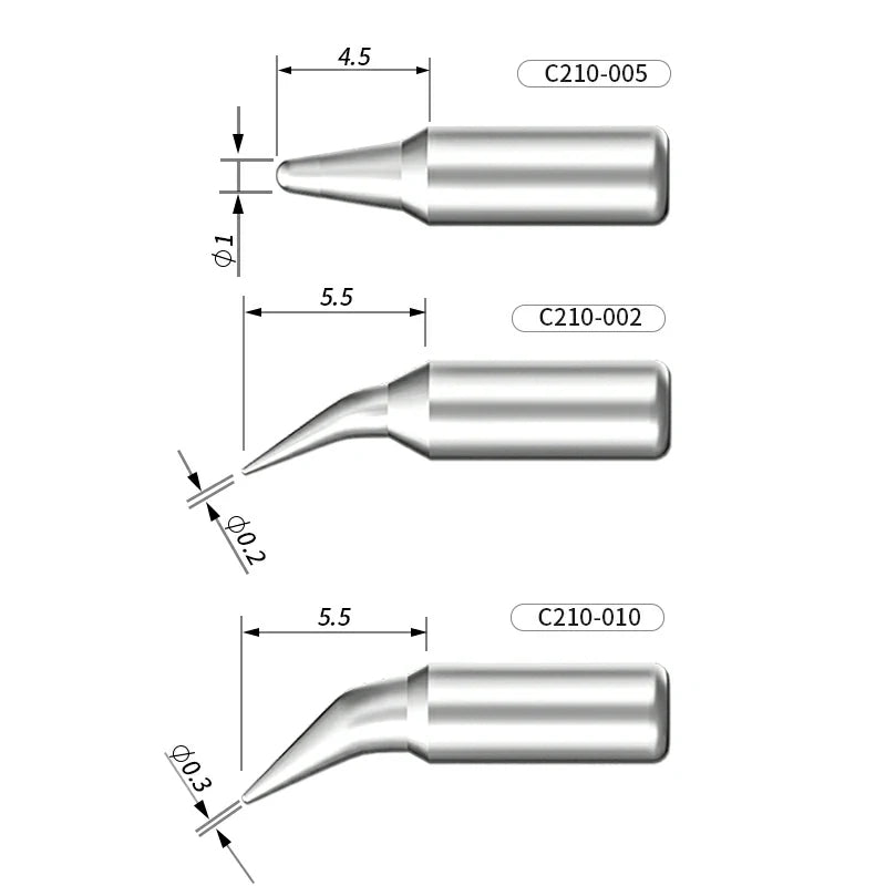 Load image into Gallery viewer, AiXun C210 Customized Soldering Iron Tips – High-Performance Replacement for Precision Soldering
