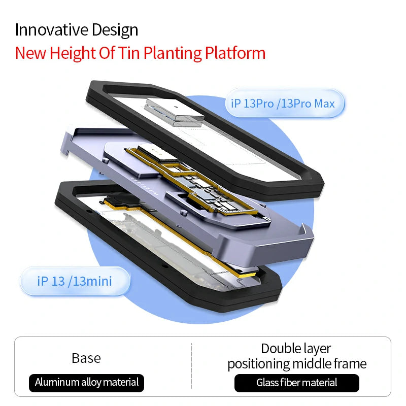 Load image into Gallery viewer, AiXun Z13 Middle Frame Tin Planting Platform – Professional Reballing Tool for iPhone 13 Series
