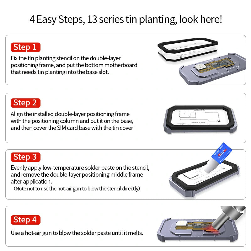 Load image into Gallery viewer, AiXun Z13 Middle Frame Tin Planting Platform – Professional Reballing Tool for iPhone 13 Series
