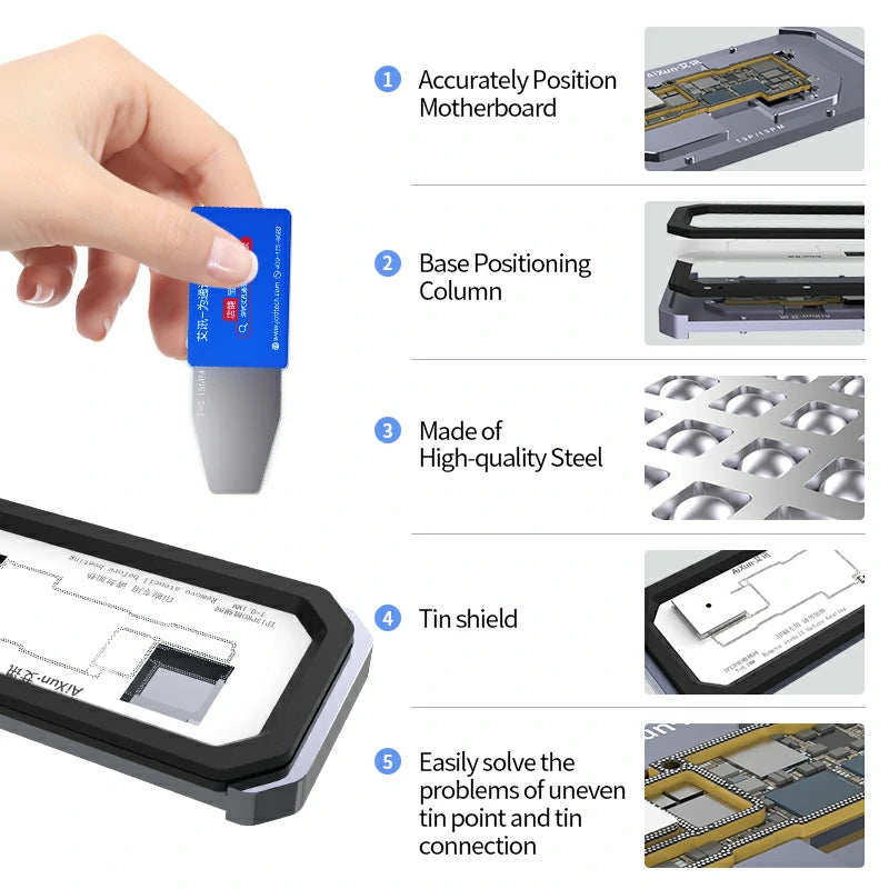 Load image into Gallery viewer, AiXun Z13 Middle Frame Tin Planting Platform – Professional Reballing Tool for iPhone 13 Series
