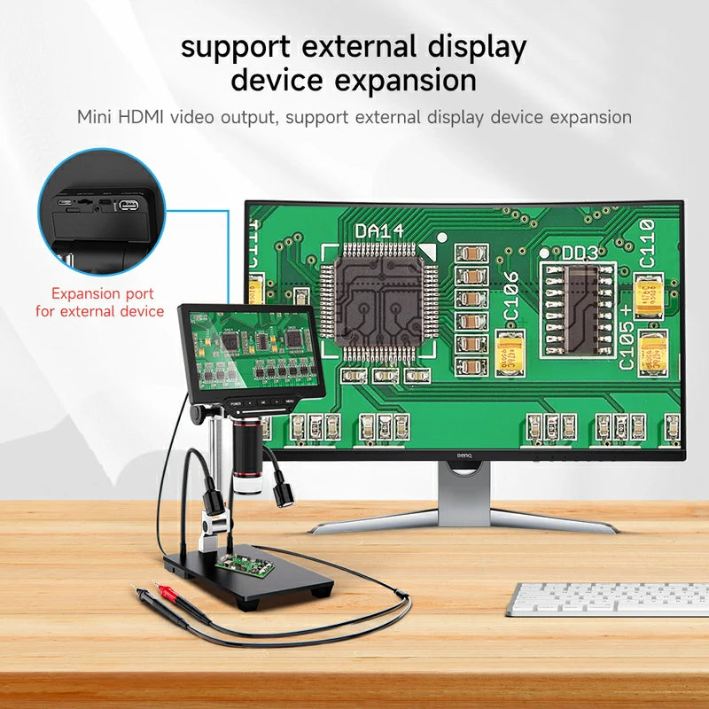 Load image into Gallery viewer, [AiXun DM21] 7-Inch Electronic Digital Microscope with Multimeter Design for Soldering – 2-in-1 Precision Tool
