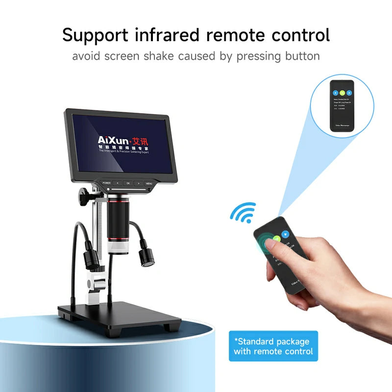 Chargez l&#39;image dans la visionneuse de la galerie, [AiXun DM21] 7-Inch Electronic Digital Microscope with Multimeter Design for Soldering – 2-in-1 Precision Tool
