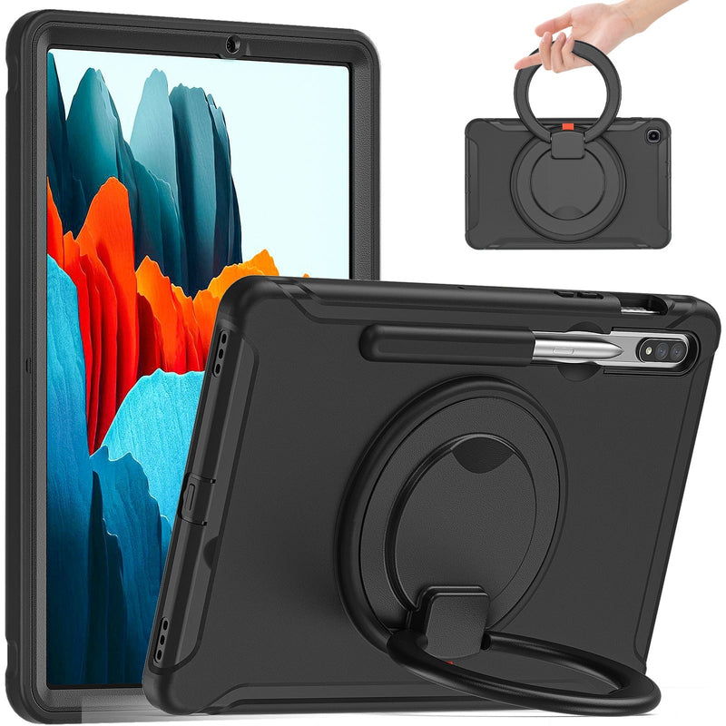 Load image into Gallery viewer, Samsung Galaxy Tab S7 &amp; S8 &amp; S9 &amp; S9 FE - 360 Degree Rotate Shockproof Heavy Duty Tough Ring Holder Stand Case Cover With  Pen Holder - Polar Tech Australia
