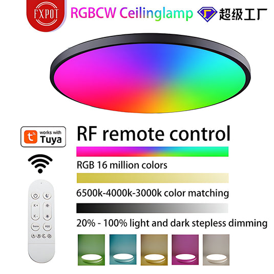 [TUYA Smart Home] RGB Dimmable LED 24W plafonnier contrôle sans fil chambre salon lumière 