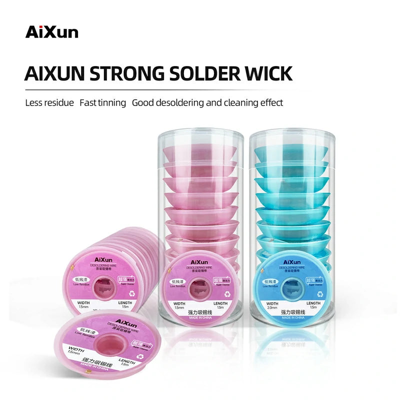 Load image into Gallery viewer, AiXun Strong Solder Wick (10-Pack) – High-Efficiency Desoldering Wire Roll
