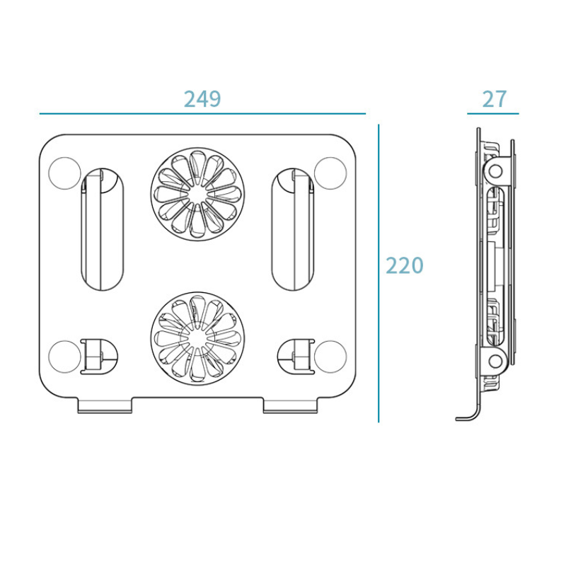 Cargue la imagen en el visor de la galería, Height-Adjustable Laptop Cooling Pad with Quiet Fan - Perfect for Home or Office
