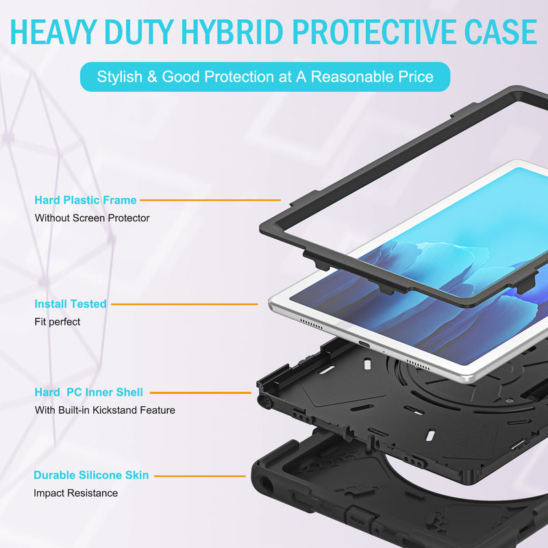 Load image into Gallery viewer, Samsung Galaxy Tab A 10.1&quot; 2019 (T510/T515) Heavy Duty 360 Degree Rotate Stand Hand Strap Case - Polar Tech Australia
