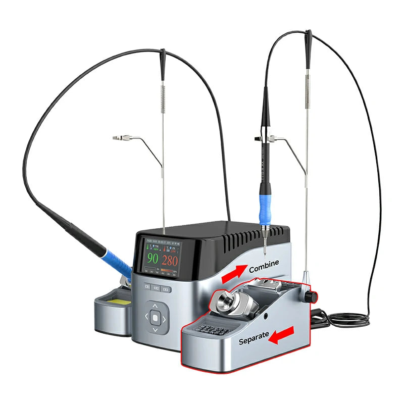 Load image into Gallery viewer, [AiXun T420D] Dual Channel Smart Soldering Station – 200W
