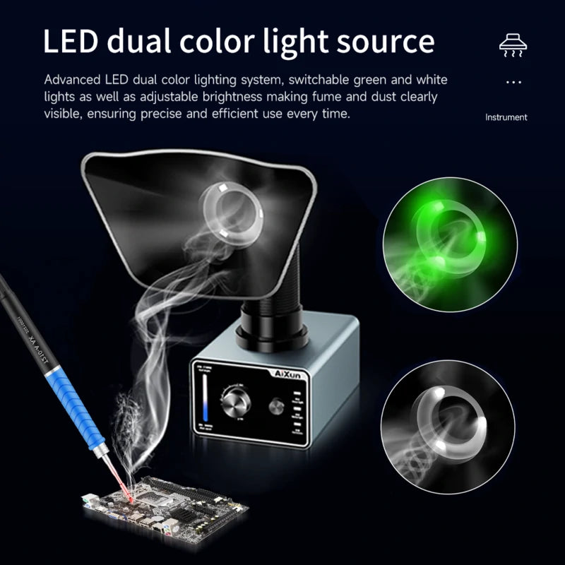 Chargez l&#39;image dans la visionneuse de la galerie, [AiXun ES02] Desktop Fume Extractor – Soldering Smoke Absorber with LED Light
