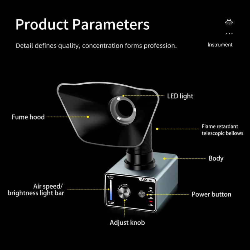 Load image into Gallery viewer, [AiXun ES02] Desktop Fume Extractor – Soldering Smoke Absorber with LED Light
