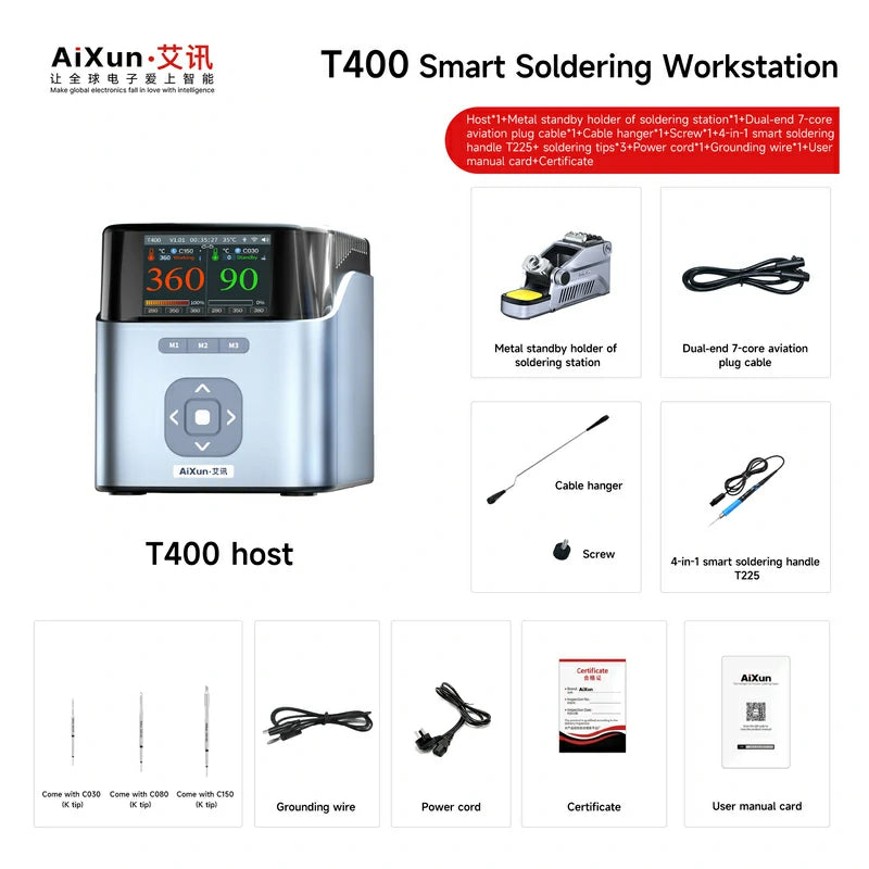 Load image into Gallery viewer, [AiXun T400] Smart Soldering Workstation – 320W Soldering Iron Kit
