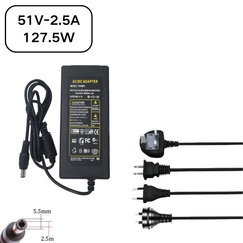 Cargue la imagen en el visor de la galería, [51V-2.5A][5.5x2.5] Universal Computer/Monitor/CCTV POE Switch - Power Supply Adapter Wall Charger
