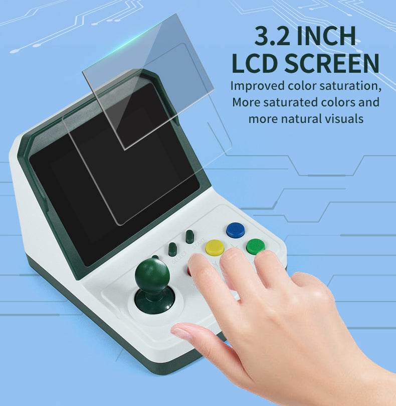 Chargez l&#39;image dans la visionneuse de la galerie, POWKIDDY A6 Plus Retro Handheld Game Console with 100+ Classic Games Portable Game Player with 3D Rocker 2 Wired Gamepads Support TV Connection
