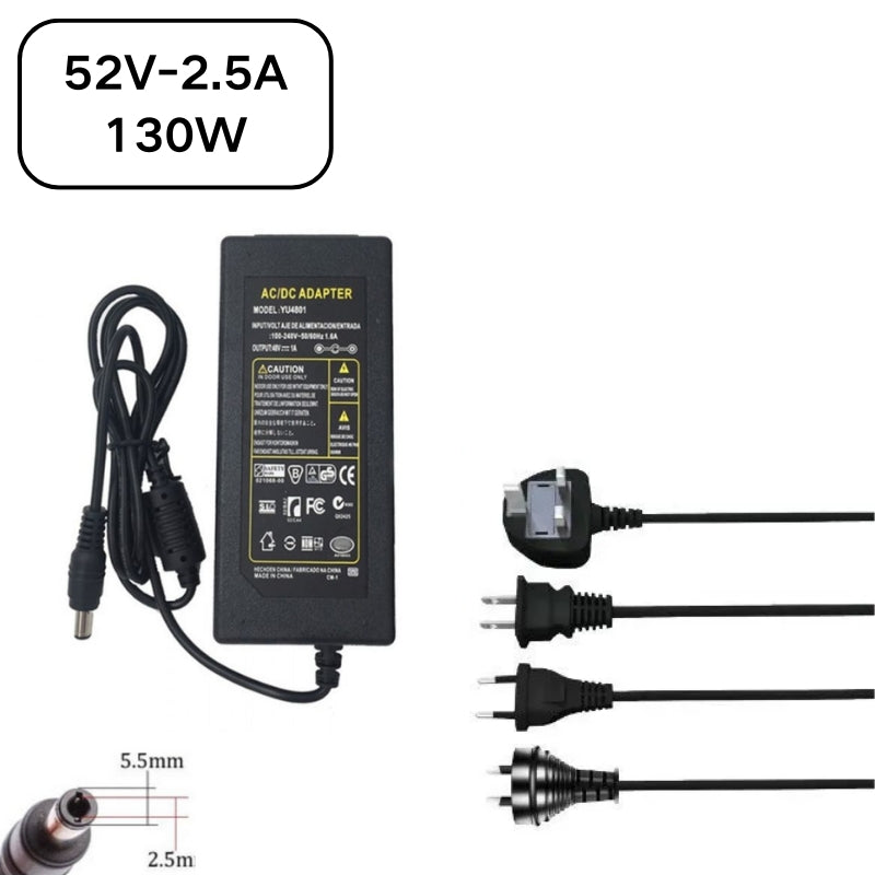 Cargue la imagen en el visor de la galería, [52V-2.5A][5.5x2.5] Universal Computer/Monitor/CCTV POE Switch - Power Supply Adapter Wall Charger
