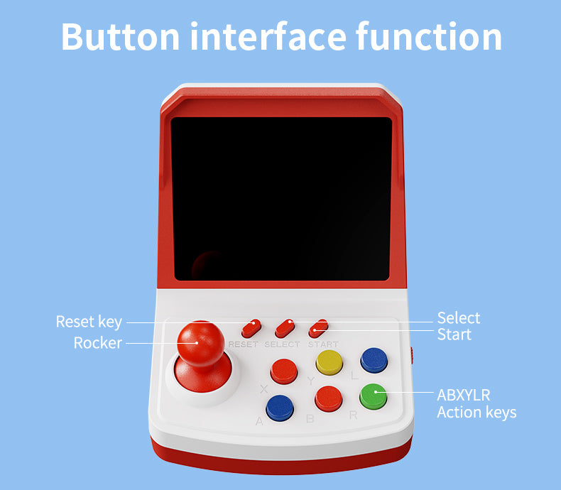 Load image into Gallery viewer, POWKIDDY A6 Plus Retro Handheld Game Console with 100+ Classic Games Portable Game Player with 3D Rocker 2 Wired Gamepads Support TV Connection
