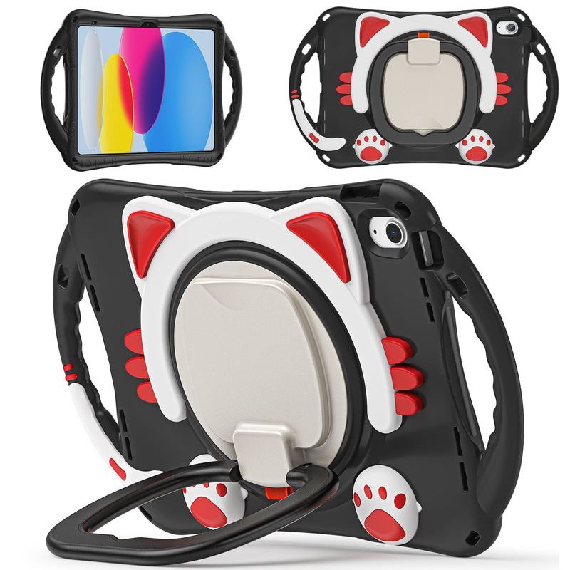 Cargue la imagen en el visor de la galería, Apple iPad Mini 1/2/3/4/5 EVA Kid Friendly Cat Style Heavy Duty Case with Handle Stand Ring - Polar Tech Australia
