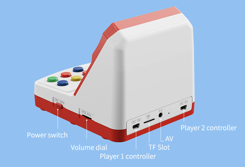 Chargez l&#39;image dans la visionneuse de la galerie, POWKIDDY A6 Plus Retro Handheld Game Console with 100+ Classic Games Portable Game Player with 3D Rocker 2 Wired Gamepads Support TV Connection
