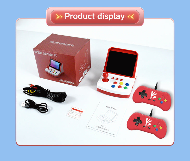 Chargez l&#39;image dans la visionneuse de la galerie, POWKIDDY A6 Plus Retro Handheld Game Console with 100+ Classic Games Portable Game Player with 3D Rocker 2 Wired Gamepads Support TV Connection
