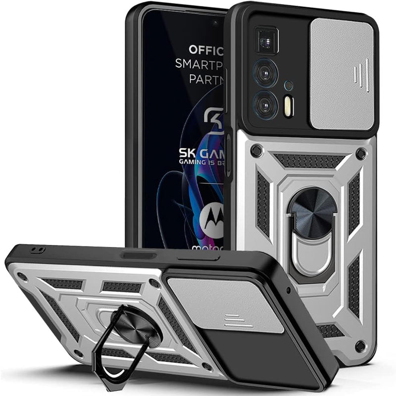 Chargez l&#39;image dans la visionneuse de la galerie, [Magnetic Ring Kickstand][Camera Cover] Motorola Moto Edge 20 Pro - Shield Shockproof Rugged Heavy Duty Case
