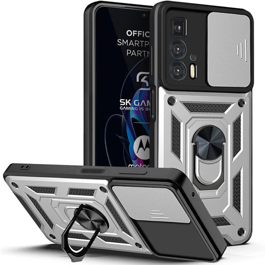 [Magnetic Ring Kickstand][Camera Cover] Motorola Moto Edge 20 Pro - Shield Shockproof Rugged Heavy Duty Case