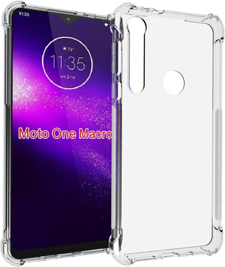 Motorola Moto G8 Play/Moto One Marco - AirPillow Cushion Transparent Soft Clear TPU Four Corners Protective Case With 2PC 9HD Tempered Glass Sreen Protector