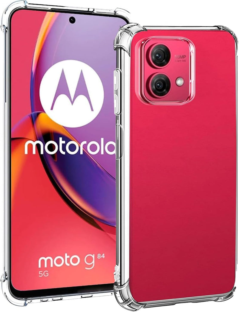 Load image into Gallery viewer, Motorola Moto G84 5G - AirPillow Cushion Transparent Soft Clear TPU Four Corners Protective Case With 2PC 9HD Tempered Glass Sreen Protector
